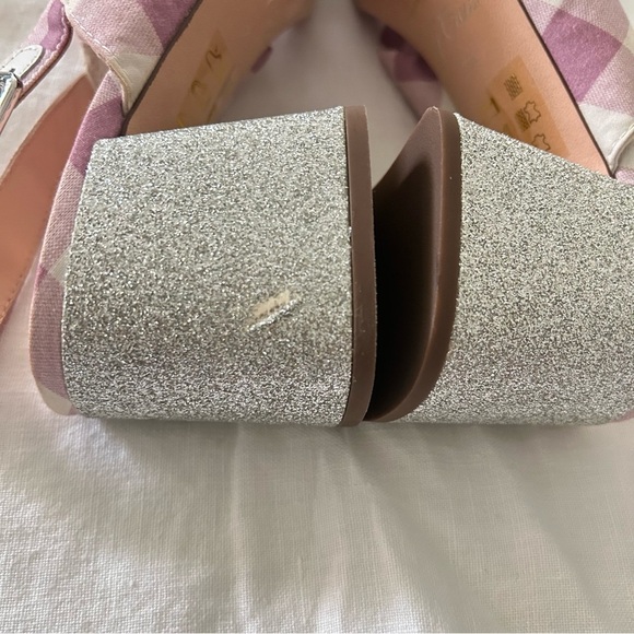 NEW J. Crew | Twisted Knot Penny Sandals in Gingham with Glitter Heels - Picture 6 of 9